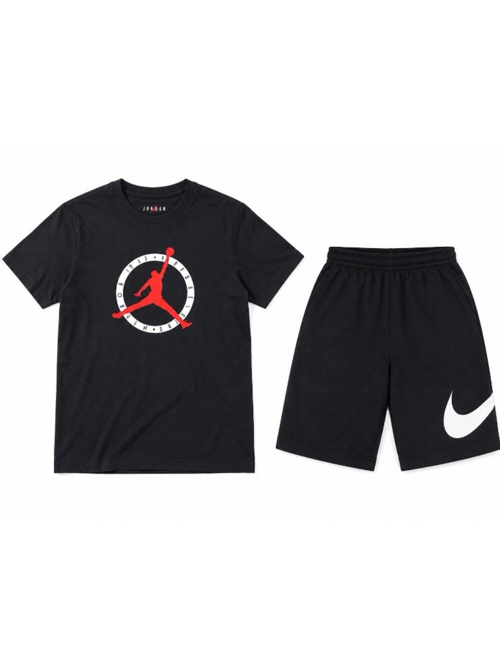 Nike Jordan Men’s Black T-Shirt & Shorts Set Jumpman Graphic Tracksuit Set Small